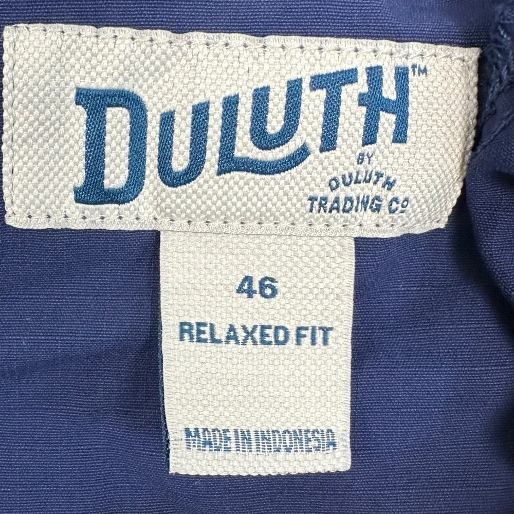 Duluth Trading Co Shorts Mens 46 Blue Relaxed Fit Cargo Ripstop Hiking Fishing